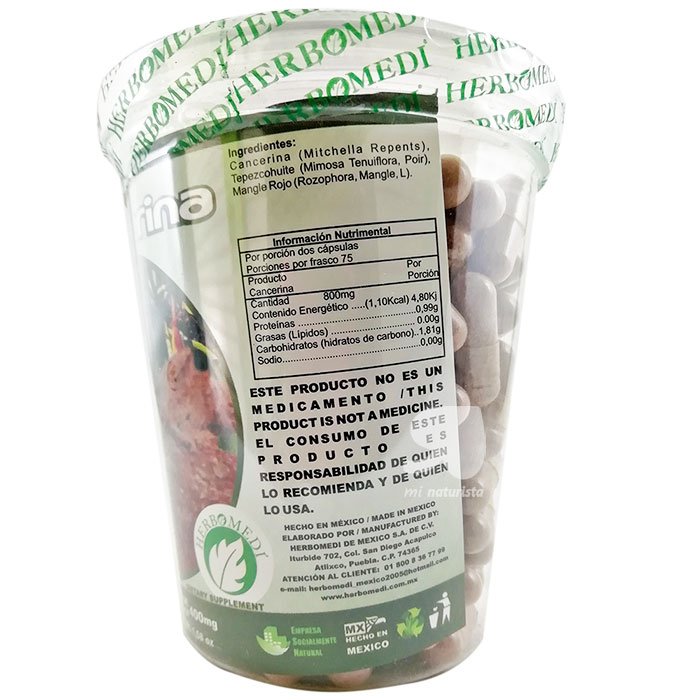 cancerina 150 capsulas herbomedi,cancerina en capsulas para cicatrizar