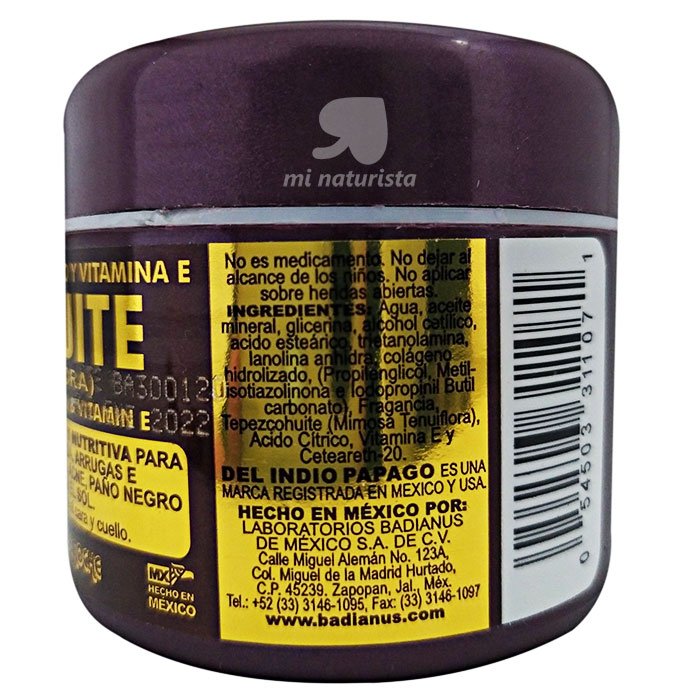 Crema de tepezcohuite de noche - indio papago;Crema de tepezcohuite de noche para paño negro