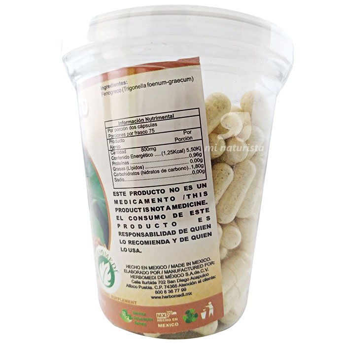 Fenogreco 150 capsulas - herbomedi;Fenogreco 150 capsulas - herbomedi para problemas menstruales;Fenogreco 150 capsulas - herbomedi para caida del cabello;Fenogreco 150 capsulas herbomedi;Fenogreco capsulas baja de peso;Fenogreco capsulas caída de cabello