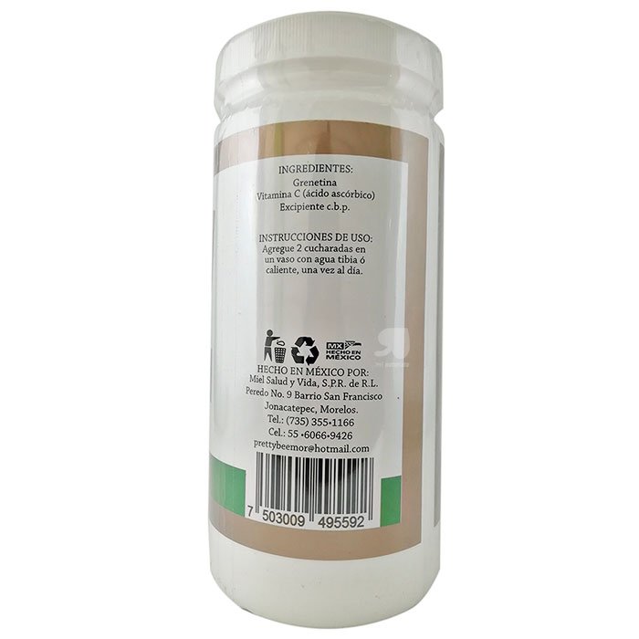 grenetina hidrolizada natural;grenetina hidrolizada pretty 550 gr;grenetina hidrolizada pretty bee en polvo;Grenetina Hisrolizada sabor Natural 550 gr - Preety